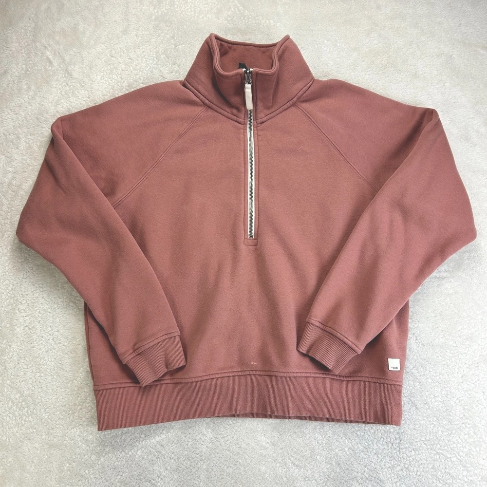 Vuori Restore Half Zip Sweatshirt Womens M Dusty Rose Pink Pullover "Read"
